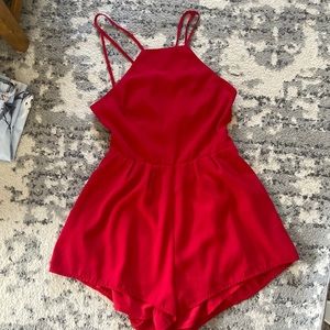 Tobi red romper- open back
